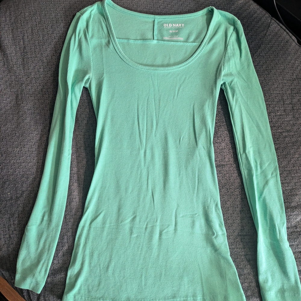 Old Navy Green Fitted Long Sleeve Tunic